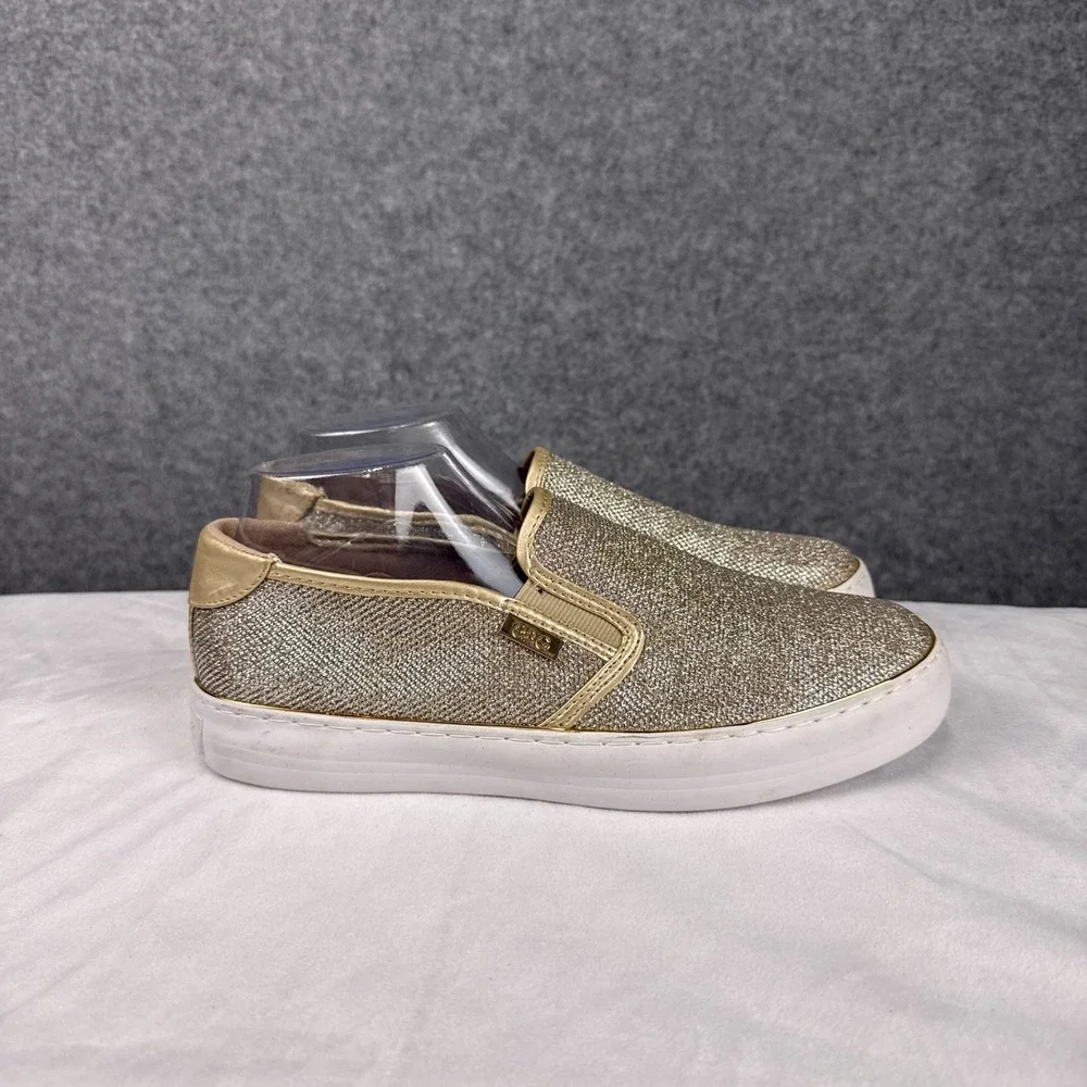 G by GUESS Sneakers GGGREDDA-T Size 10M Gold Glitter Metallic Slip On Shoes